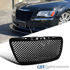Fit 11-14 Chrysler 300 300c Front Insert Glossy Black Abs Mesh Hood Grill Grille