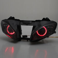 Assembled Full Projector Headlight Hid Red Angel Eyes For Yamaha Yzf R6 2008-15