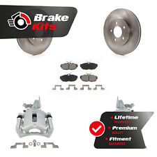 Rear Disc Brake Caliper Rotor Ceramic Pad Kit For 2011-2014 Ford Mustang Base Gt