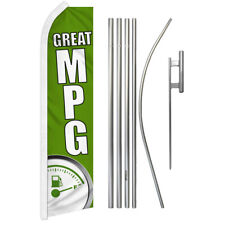 Great Mpg Swooper Flutter Feather Advertising Flag Kit Car Dealership Gas Saver