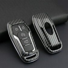 Carbon Fiber Hard Smart Key Cover For Ford Lincoln Accessories Chain Holder