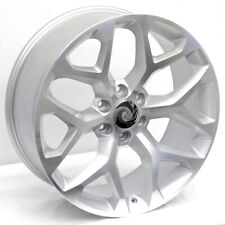 22 Silver Machined Snowflake Replica Wheels 22x9 6x5.5 24 Chevy Silverado 1500