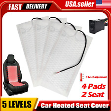 Universal 12v Car Seat Heater Kit 5 Levels Heated Square Switch Fit 2 Seats New