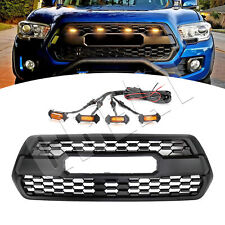 For Tacoma Hood Grill 2016-2023 Bumper Grille With Accessories4 Led Matte Black