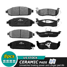Front Rear Ceramic Brake Pads For 2005-2010 Jeep Grand Cherokee Commander