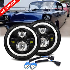2x 7 Inch Round Led Headlights Hilo Beam For Chevy Styleline Deluxe 1949-1952