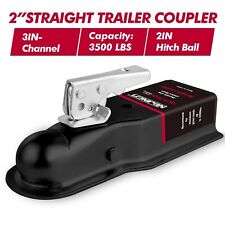 3500 Lbs Straight Tongue Trailer Coupler For 3-inch Channel 2-in Hitch Ball