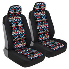 Colorful Aztec Indian Pattern Front Car Seat Covers - Soft Flexible Fabric
