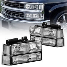 Front Headlights Assembly W Bumper Light For 1994-2000 Chevy C K 150025003500