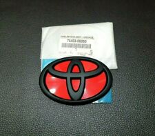 Toyota 12 Cm Matt Black - Red Logo Emblem Badge For Rear Toyota Altis Camry