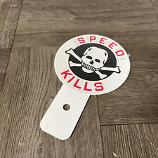 Speed Kills License Plate Topper Flags Skull Crossbones Metal