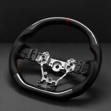Real Carbon Fiber Perforated D-shape Sport Steering Wheel Subaru 2015-21 Wrx Sti