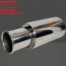 Spoon Sport Universal Single Exhaust Muffler Inlet 2.5in Outlet 4.0in Sus304