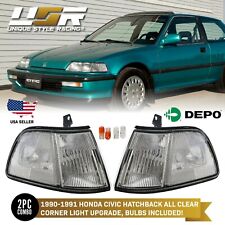 Depo Jdm Clear Front Corner Lights For 1990-1991 Honda Civic 3 Door Hatchback