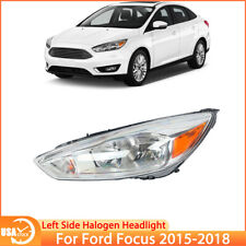 For Ford Focus 2015-2018 Halogen Headlight Headlamp Left Driver Chrome Housing
