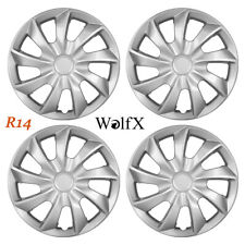 14 Set Of 4 Silver Wheel Covers Snap On Full Hub Caps Fit R14 Tire Honda Dodge