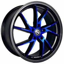 18 Elegance Wheels Sharp Gloss Black With Candy Blue Face Rims