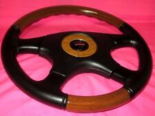 Momo Oem Olympic Wood Combination Leather Black Mal36 Steering Wheel Used