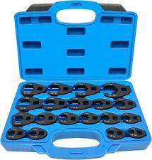 19pc Crow Foot Flare Nut Wrench Set 38 12in Drive Ratchet Extension Large Tool