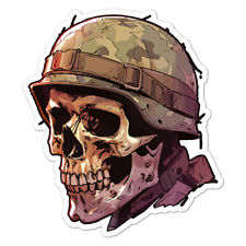 Army Skull Camo Helmet Vinyl Decal Sticker Indoor Outdoor 3 Sizes 9104