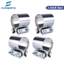 4x 2.5 Inch Butt Joint Band Exhaust Clamp Sleeve Coupler T304 Stainless Steel