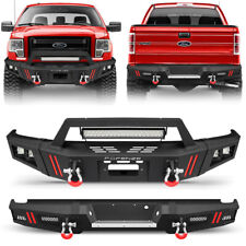 For 2009-2014 Ford F150 Steel Front Or Rear Bumper W Winch Plate Led Lights