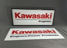 Vintage Kawasaki Engines Power Products Metal Frame Dealer Sign - 2 Choices