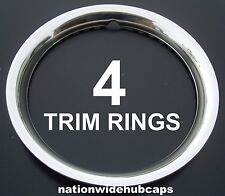 4 New Chevy 14 Stainless Steel Trim Rings Beauty Bands Edge Glamour Wheels Rims