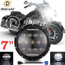 7 Inch Motorcycle Led Headlight H4 Hi-low Beam For Harley Street Glide H6024