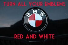 Turn Your Emblem Red White - Bmw Colored Emblem Roundel Overlay For Bmw