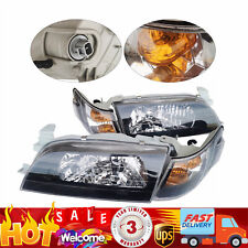 For 93-97 Toyota Corolla Jdm Black Headlights Leftright Headlampscorner Lamps