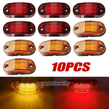 10pcs Marker Lights 2.5 6-led Truck Trailer Oval Clearance Side Light Amber Red