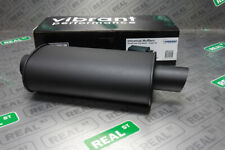 Vibrant Streetpower Flat Black Oval Muffler With Single 3 Round Tip 3 Inlet