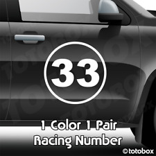 2x Custom Number Rally Racing Circle Decal Auto Car Race Sport Sticker