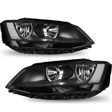 Black Factory Halogen Headlights Leftright For 2011-2018 Volkswagen Jetta