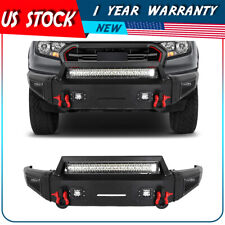 Textured Steel Front Bumper Wwinch Plate Led Lights For 2019-2023 Ford Ranger