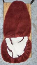 Deluxe Plush Universal High Back Bucket Seat Cover Sheepskin Burgundy Color