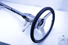 32 Street Hot Rod Chrome Tilt Steering Column Floor Shift With Banjo Wheel