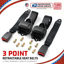 2 Set Universal New Adjustable Extension Belt Car Safety Belt Buckle Ends Black