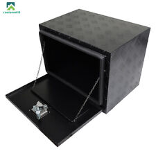 24 In Black Aluminum Diamond Plate Tool Box For Flatbed Trailer Pickup Underbody