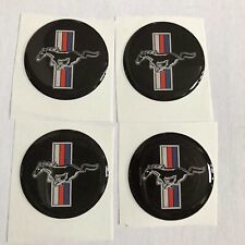 Ford Mustang Black Pony Center Wheel Emblem 2 Round Vinyl Set 4