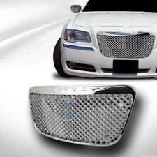 For 11-14 Chrysler 300 300c Chrome Mesh Front Hood Bumper Grill Grille Guard Abs