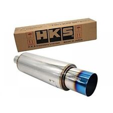 Hks Hi-power Titanium Face Blue Exhaust Muffler Inlet 3 Outlet 4.5