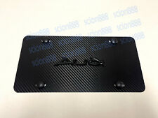 1pc 3d Blackaudi Emblem Carbon Style Aluminum Vanity Front License Plate