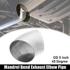 Od 5inch 45 Degree Exhaust Elbow Pipe Ss304 Stainless Steel Silver Tone