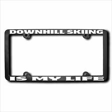 Downhill Skiing My Life Reflective License Frame