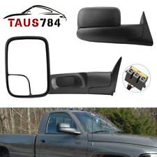 Power Convex Flip-up Tow Mirrors For 94-97 Dodge Ram 1500 2500 3500 Pick Up