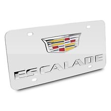 Cadillac Escalade Crest 3d Logo Chrome Stainless Steel Auto License Plate