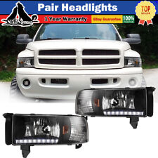 Fits 1994-2002 Dodge Ram 1500 2500 3500 Led Drl Headlights Corner Signal Lamps