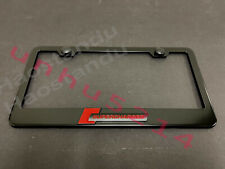 1x Black Supercharged3d Emblem Black Stainless License Plate Frame Rust Free